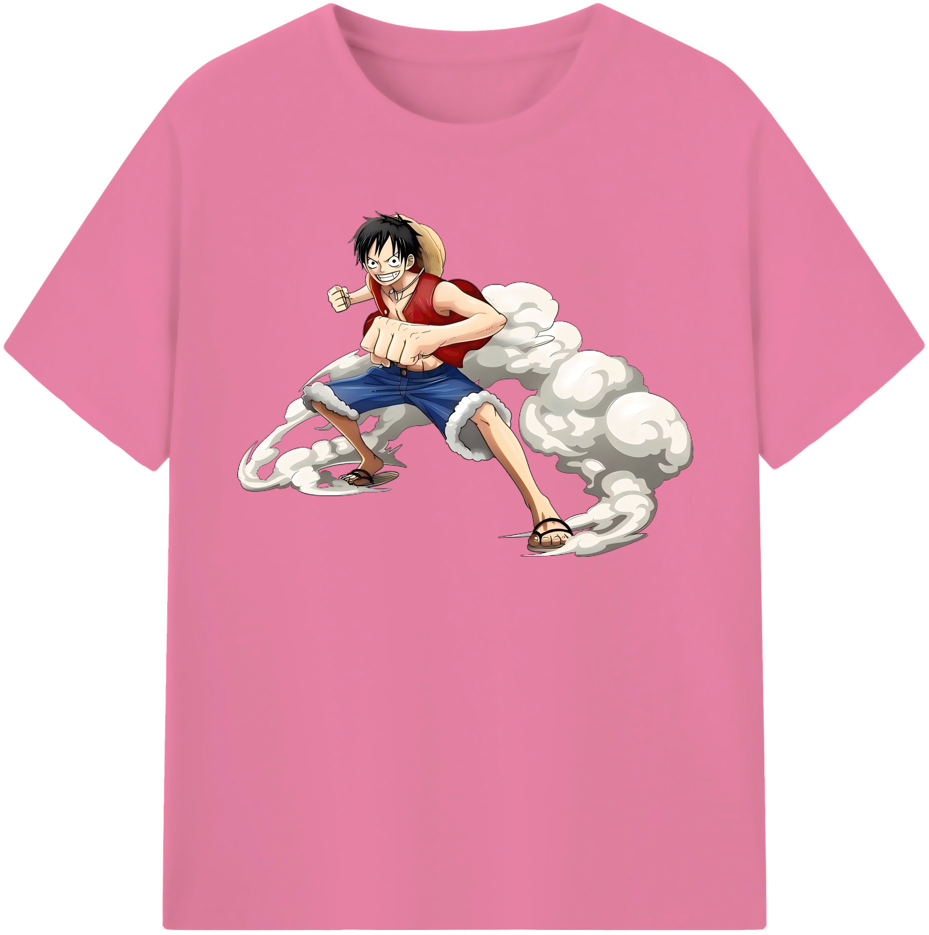 ワンピース モンキー・D・ルフィ ONE PIECE Monkey D. Luffy 綿100％半袖Tシャツ（フロントプリント）